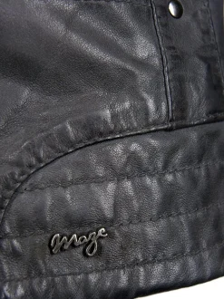 Maze Damen Lederjacke in grau