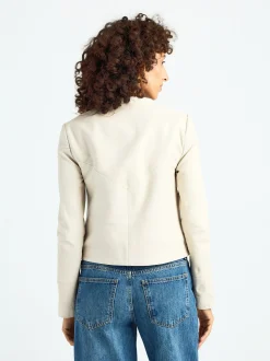Maze Damen Lederjacke in grau
