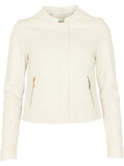 Maze Damen Lederjacke in grau