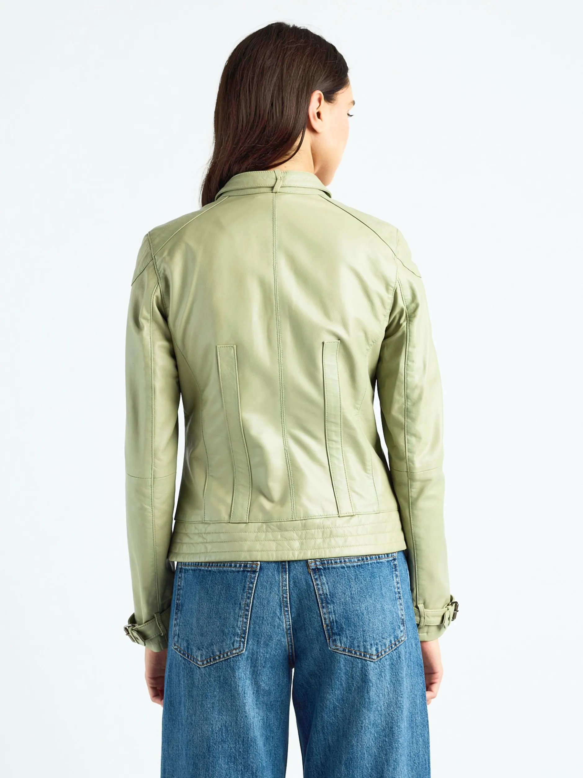 Maze Damen Lederjacke in grau