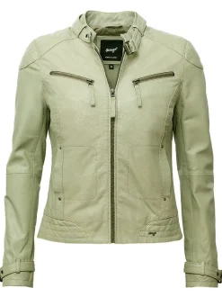 Maze Damen Lederjacke in grau