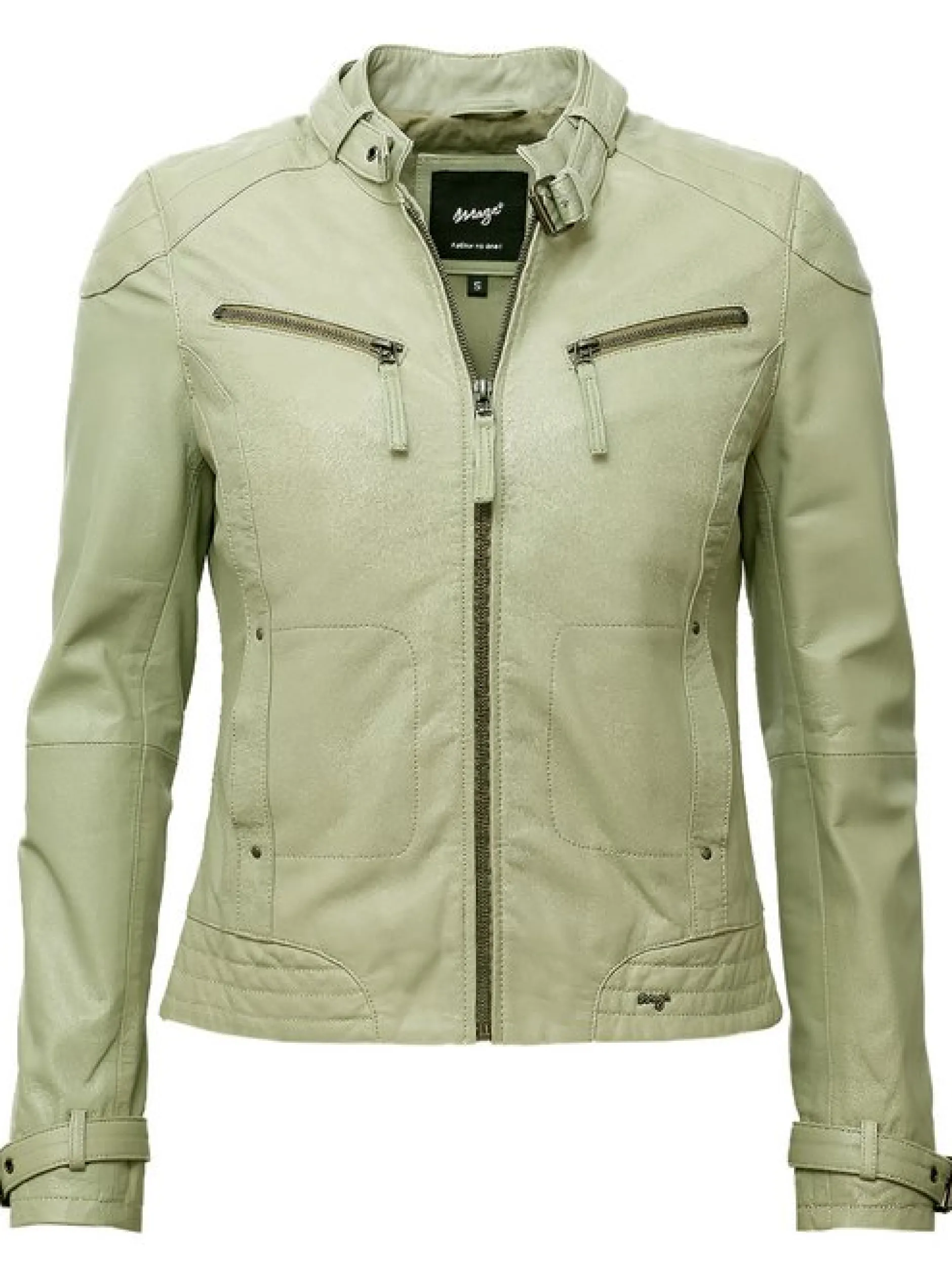Maze Damen Lederjacke in grau