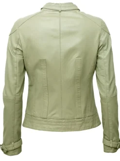 Maze Damen Lederjacke in grau