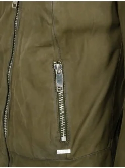 Maze Damen Lederjacke in grün
