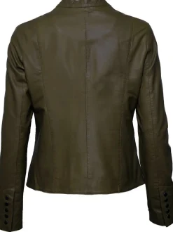 Maze Damen Lederjacke in grün