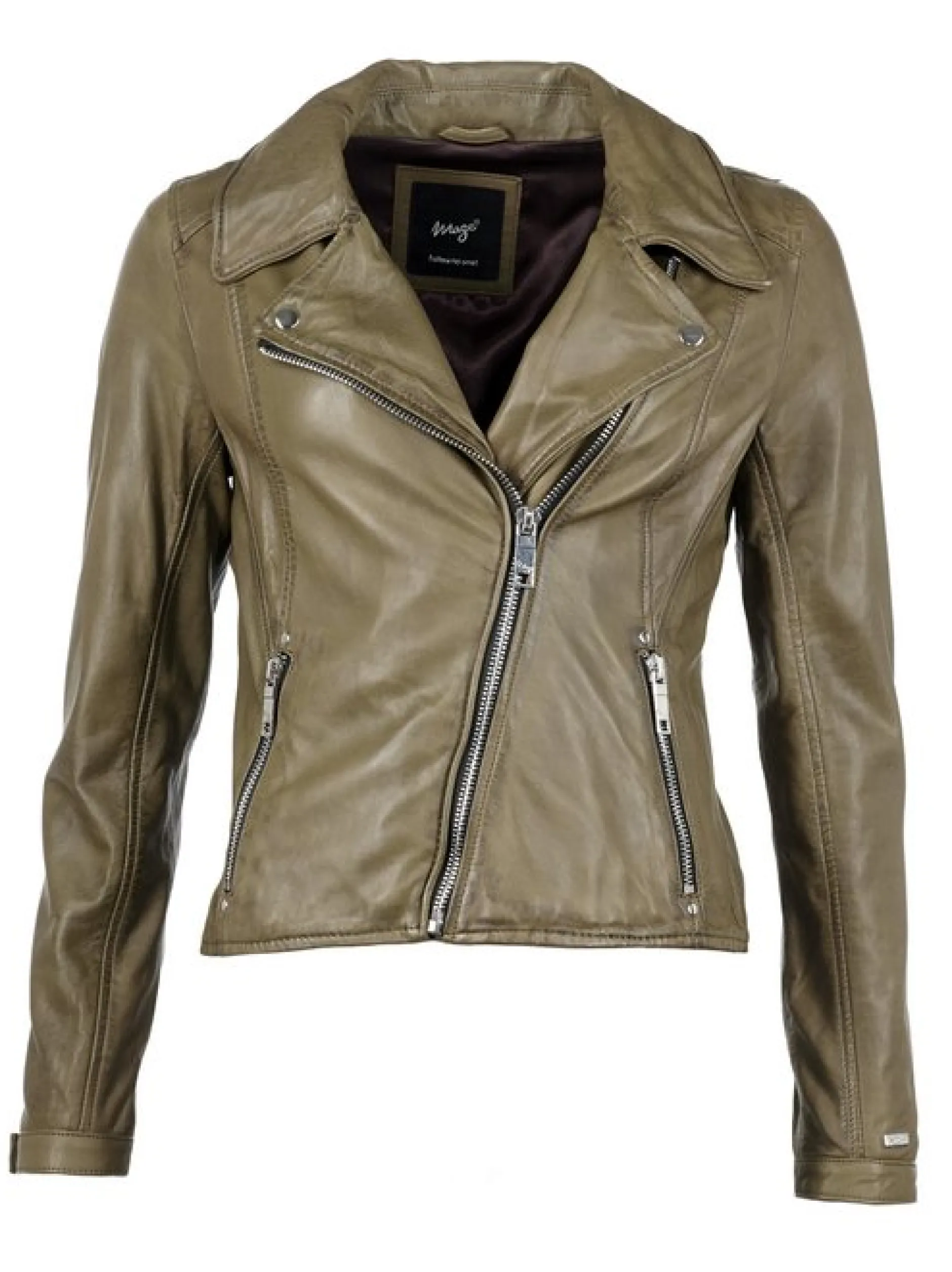 Maze Damen Lederjacke in grün