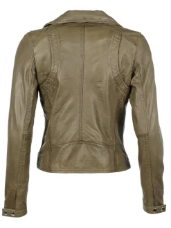 Maze Damen Lederjacke in grün