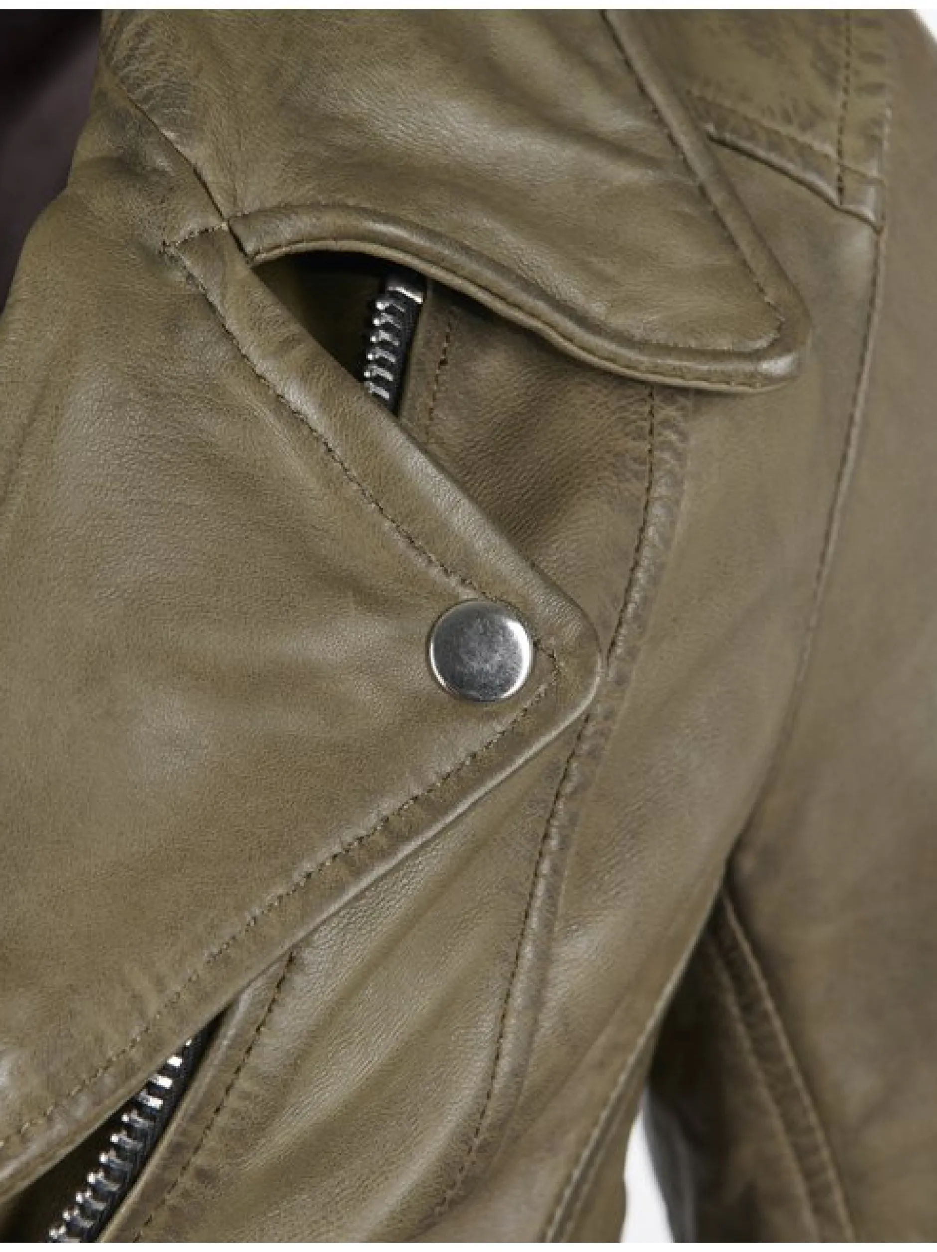 Maze Damen Lederjacke in grün