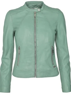 Maze Damen Lederjacke in grün