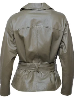 Maze Damen Lederjacke in grün
