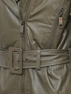 Maze Damen Lederjacke in grün