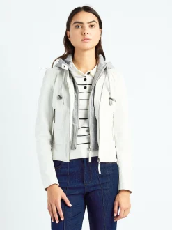 Maze Damen Lederjacke in hellgrau