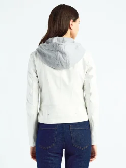 Maze Damen Lederjacke in hellgrau