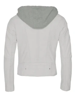Maze Damen Lederjacke in hellgrau