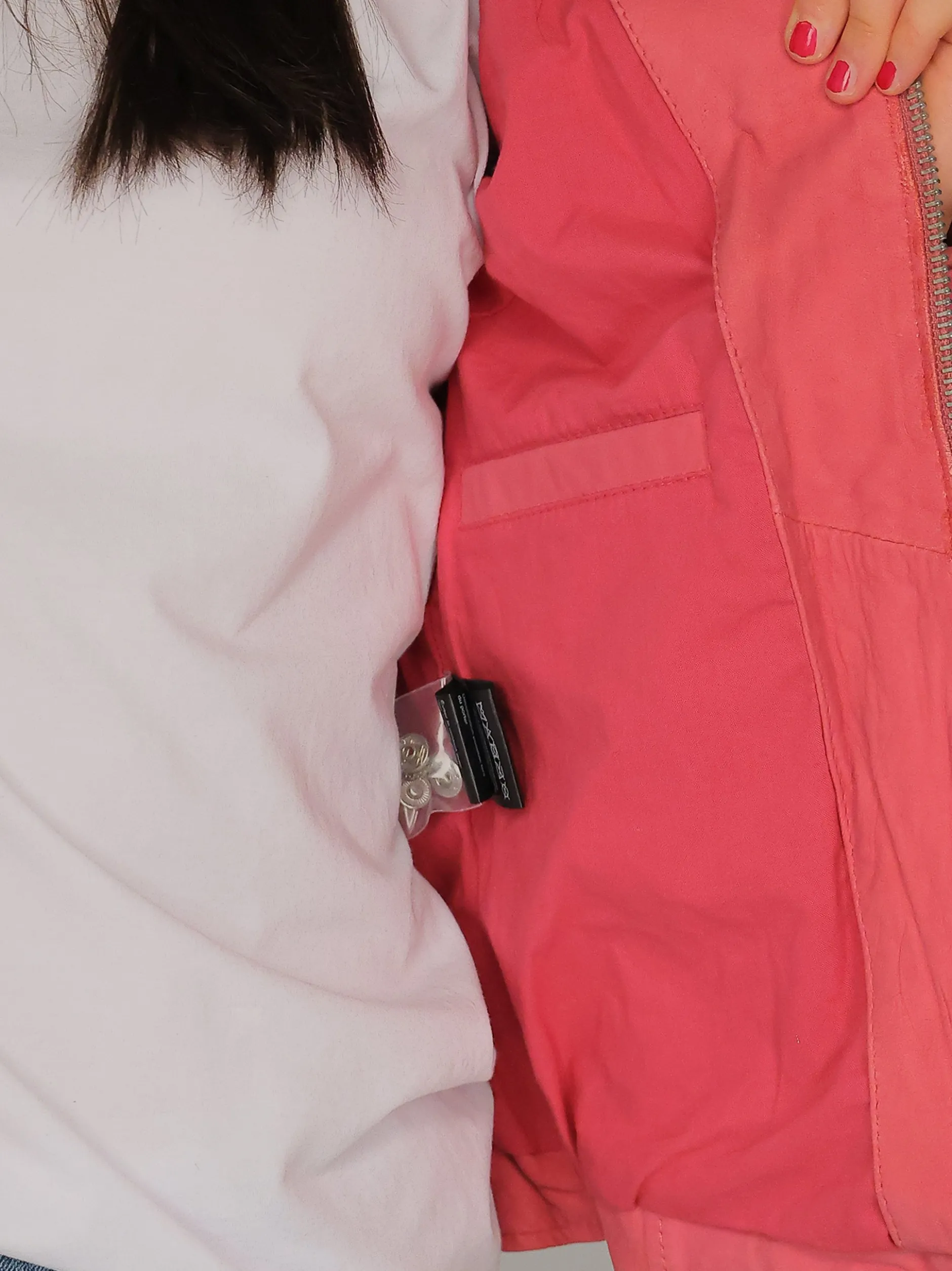 Maze Damen Lederjacke in koralle