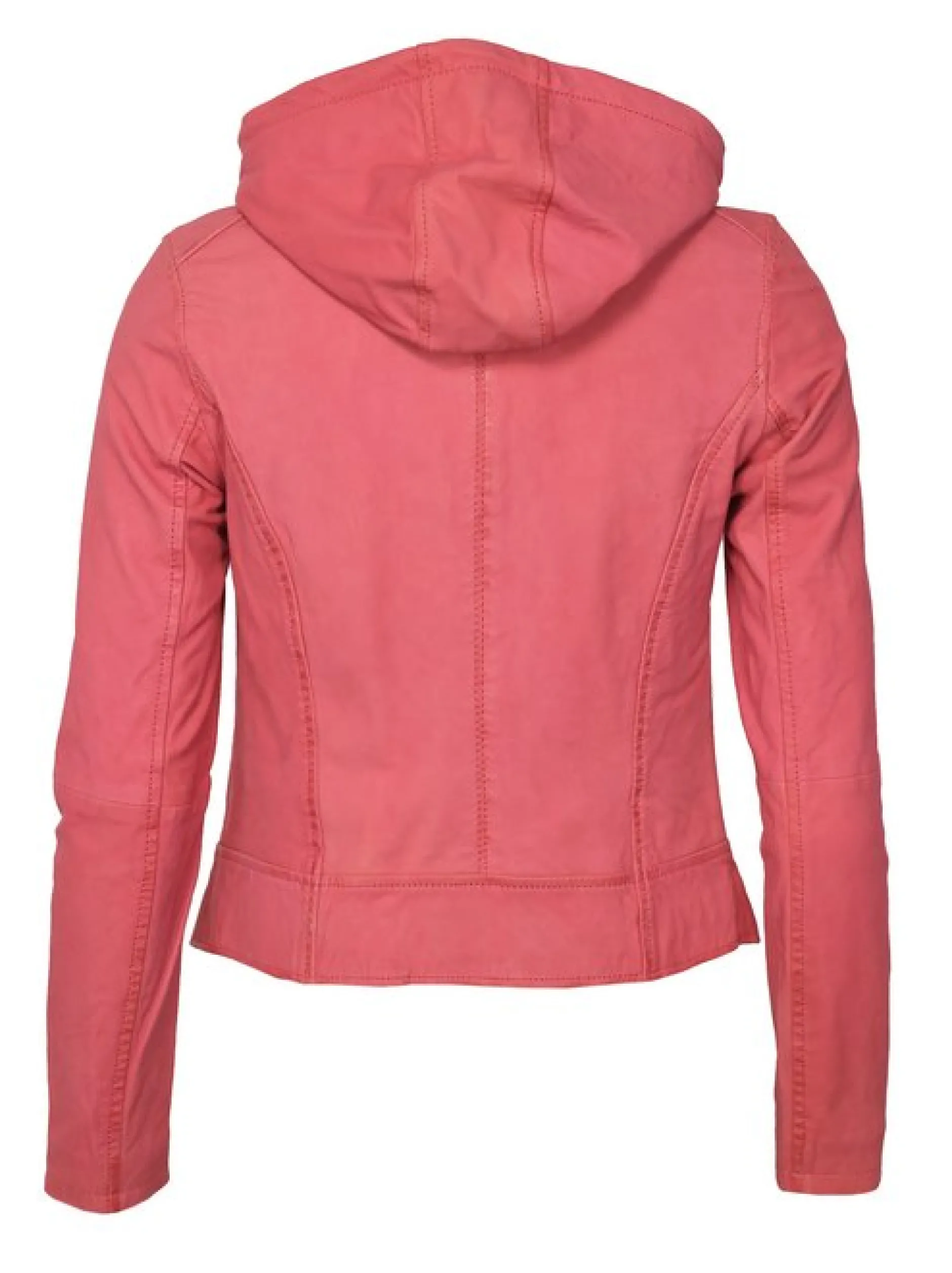 Maze Damen Lederjacke in koralle