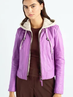 Maze Damen Lederjacke in lila