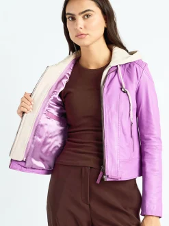 Maze Damen Lederjacke in lila