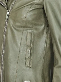 Maze Damen Lederjacke in oliv