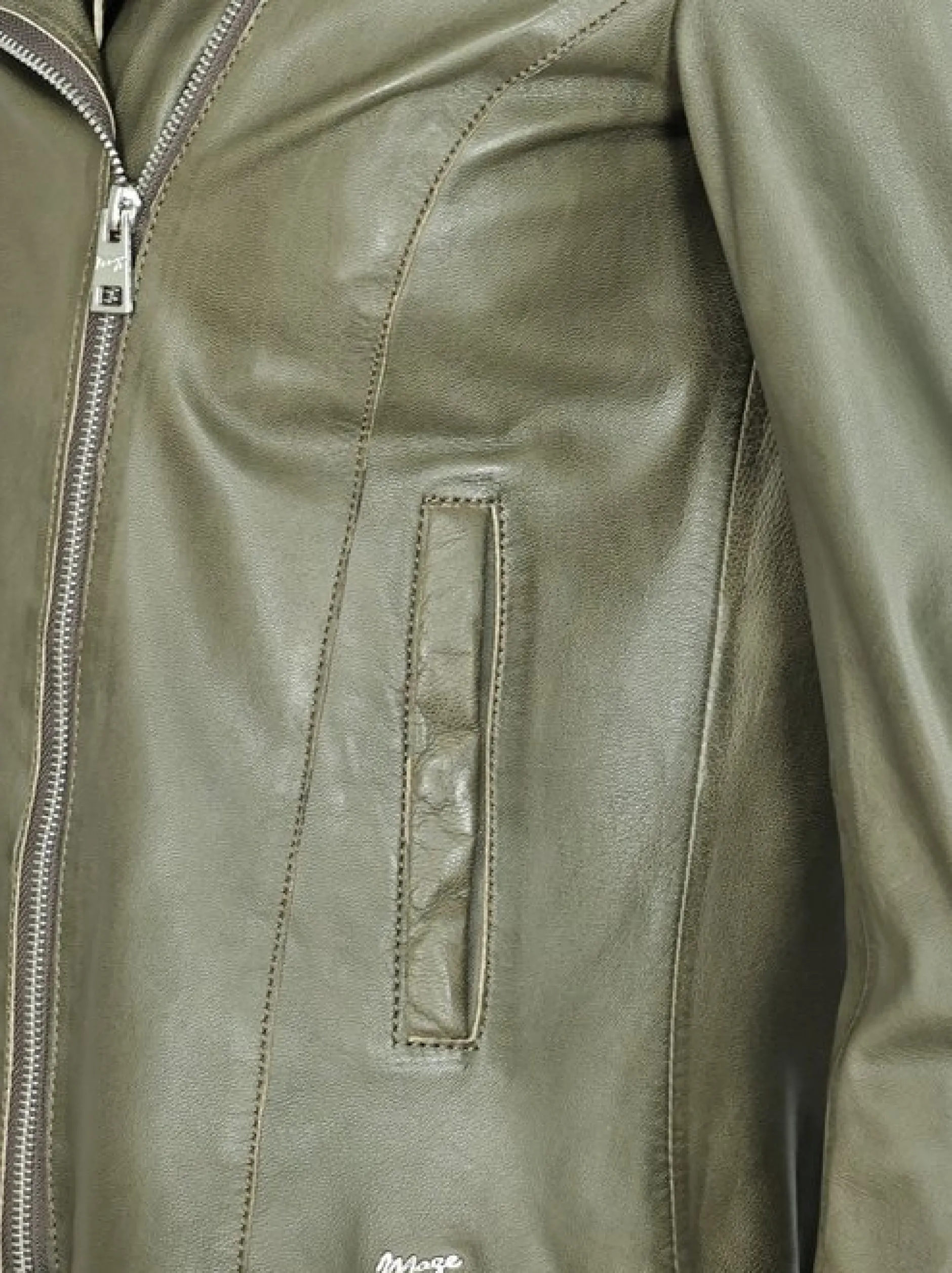 Maze Damen Lederjacke in oliv