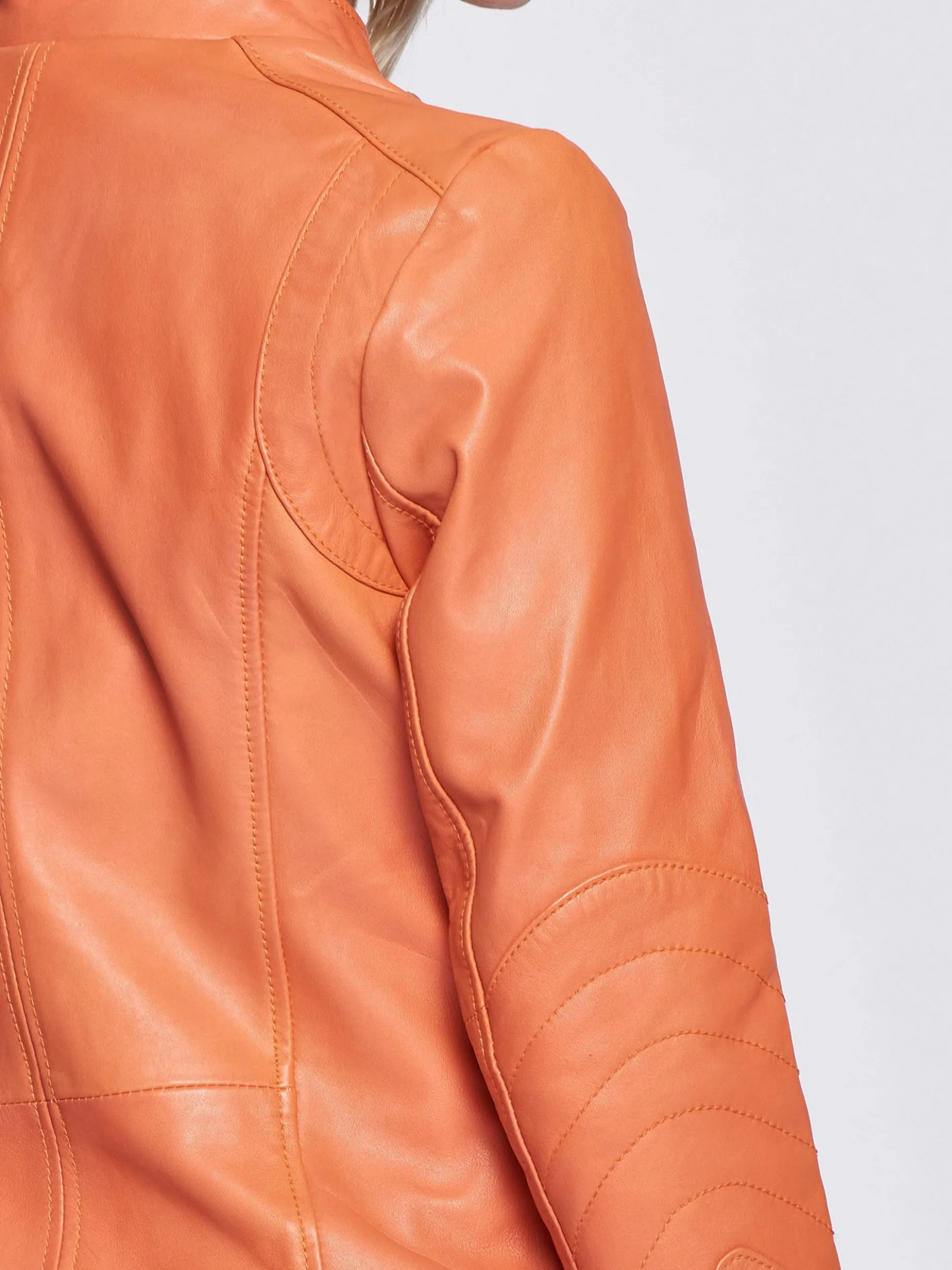 Maze Damen Lederjacke in orange