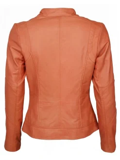 Maze Damen Lederjacke in orange