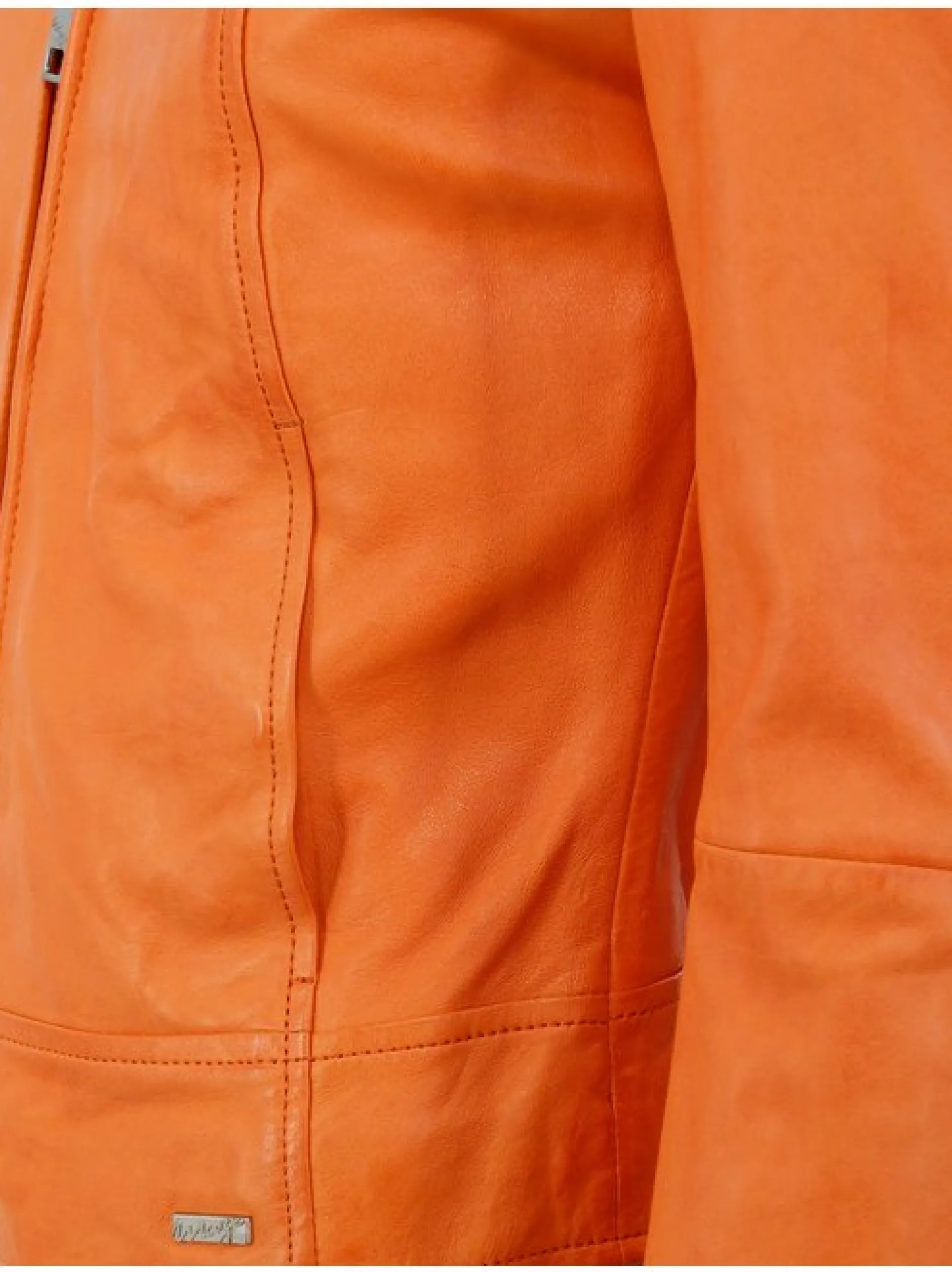 Maze Damen Lederjacke in orange