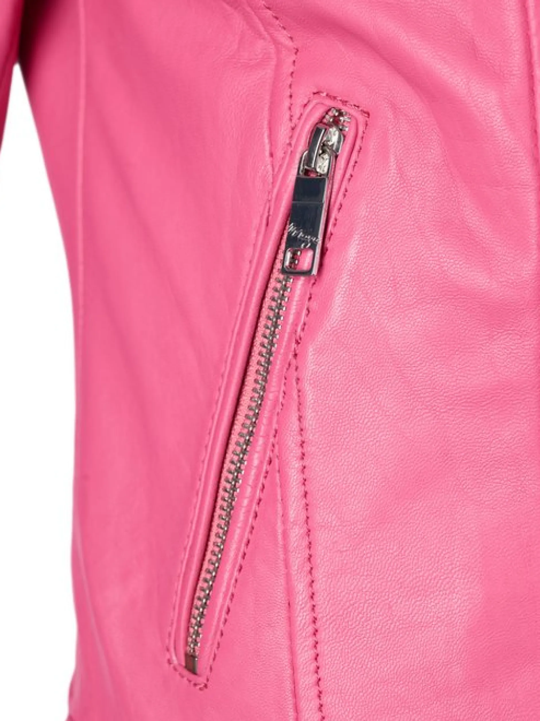 Maze Damen Lederjacke in pink