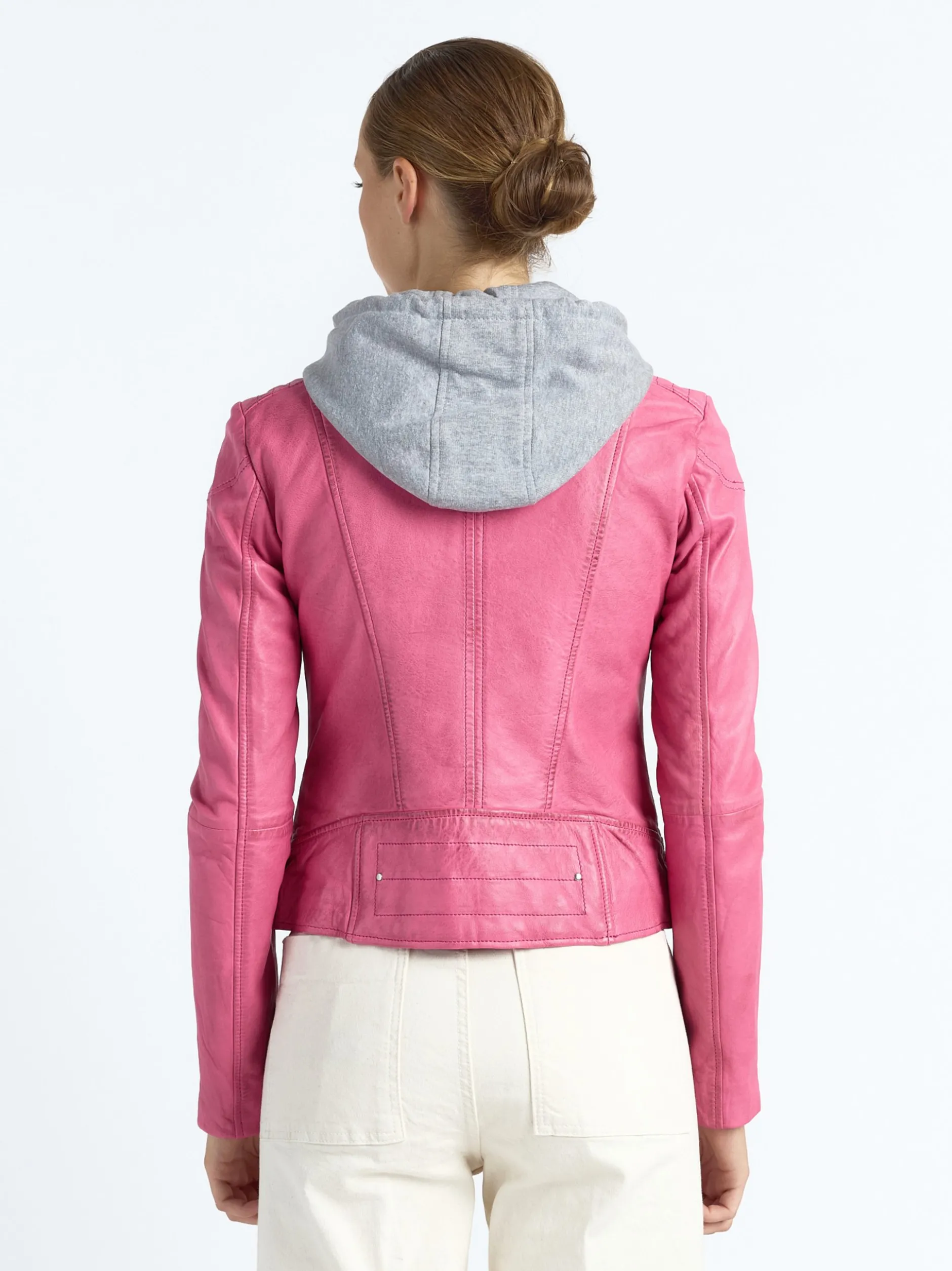 Maze Damen Lederjacke in pink