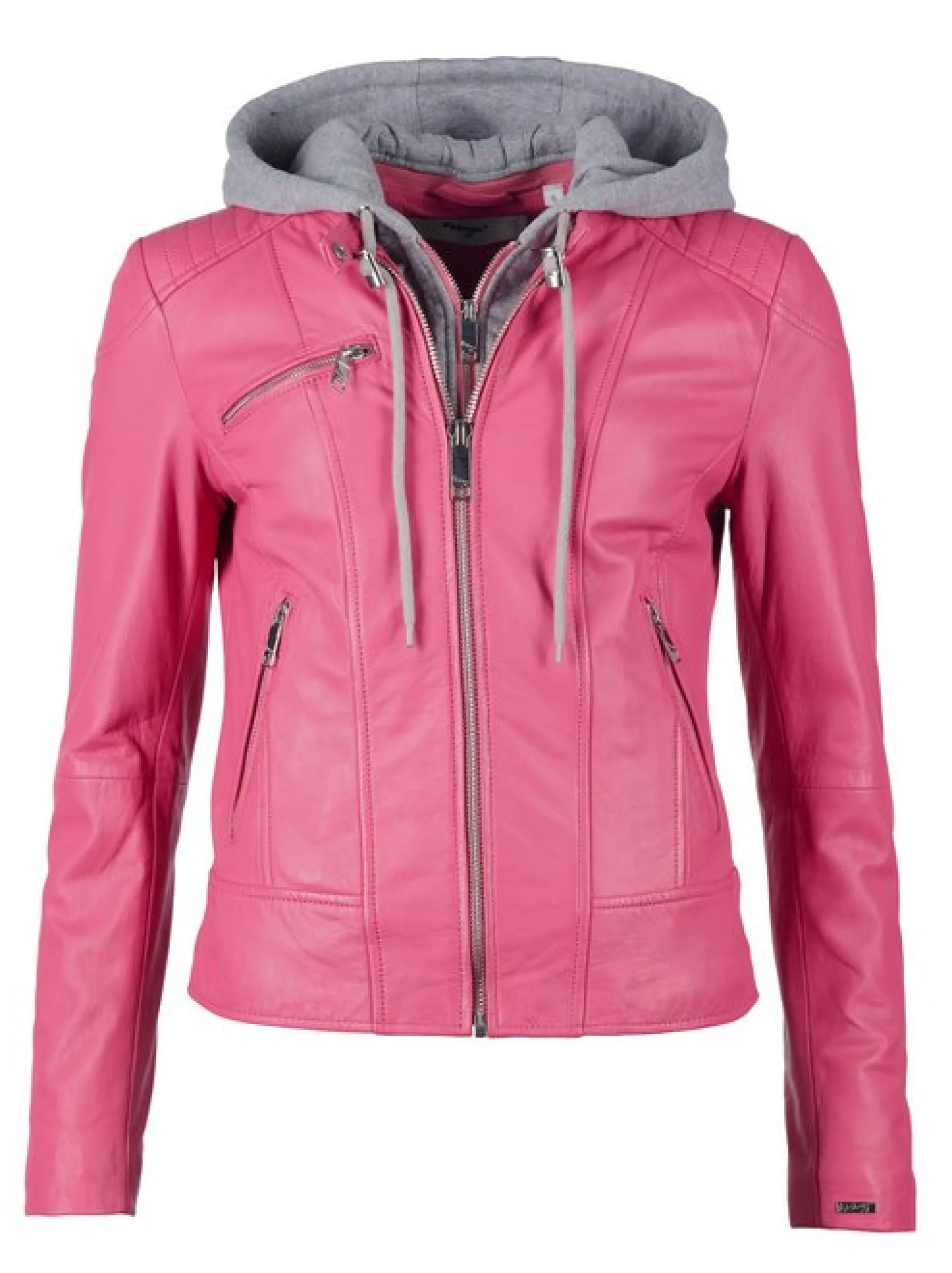 Maze Damen Lederjacke in pink