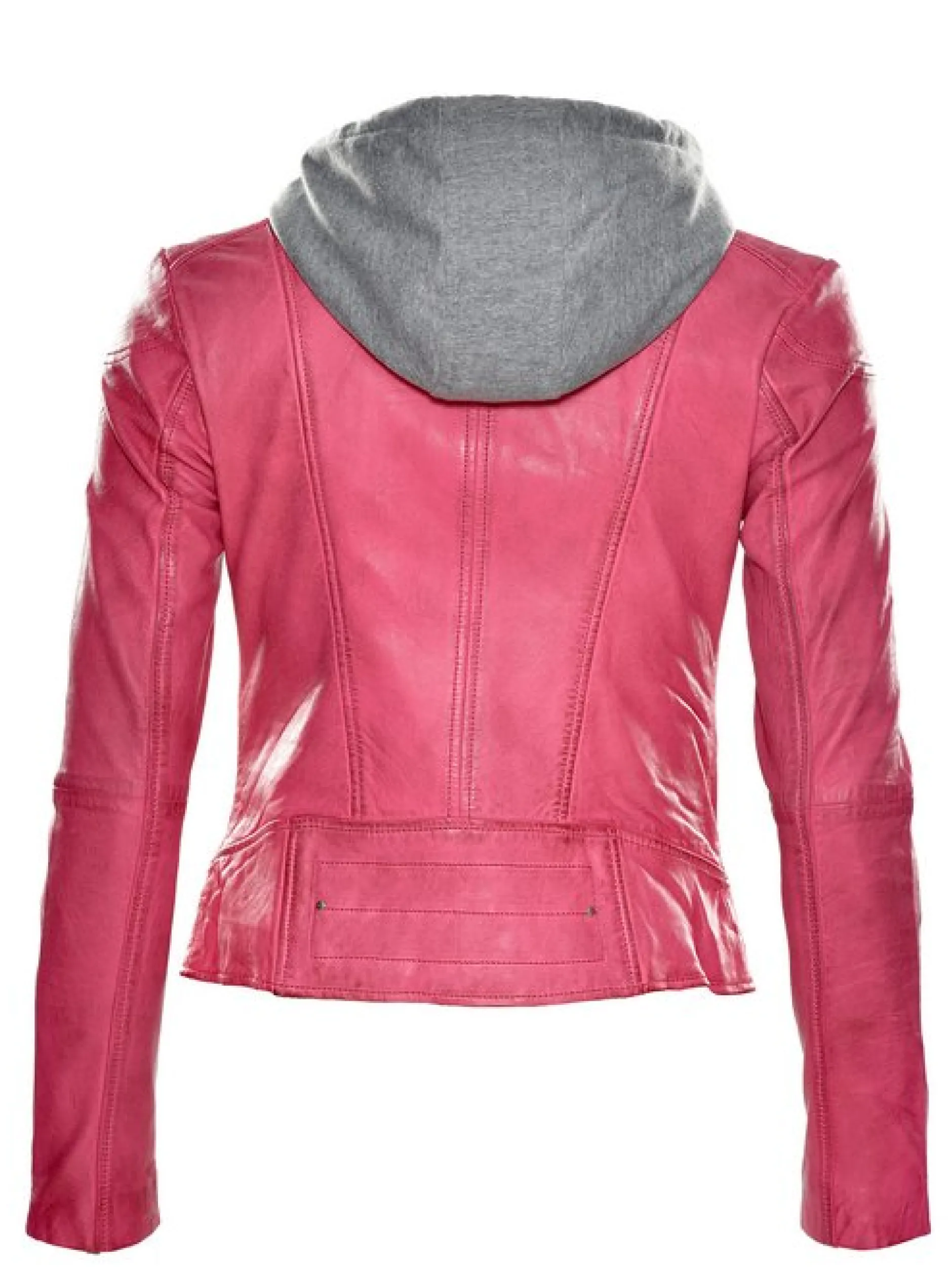 Maze Damen Lederjacke in pink