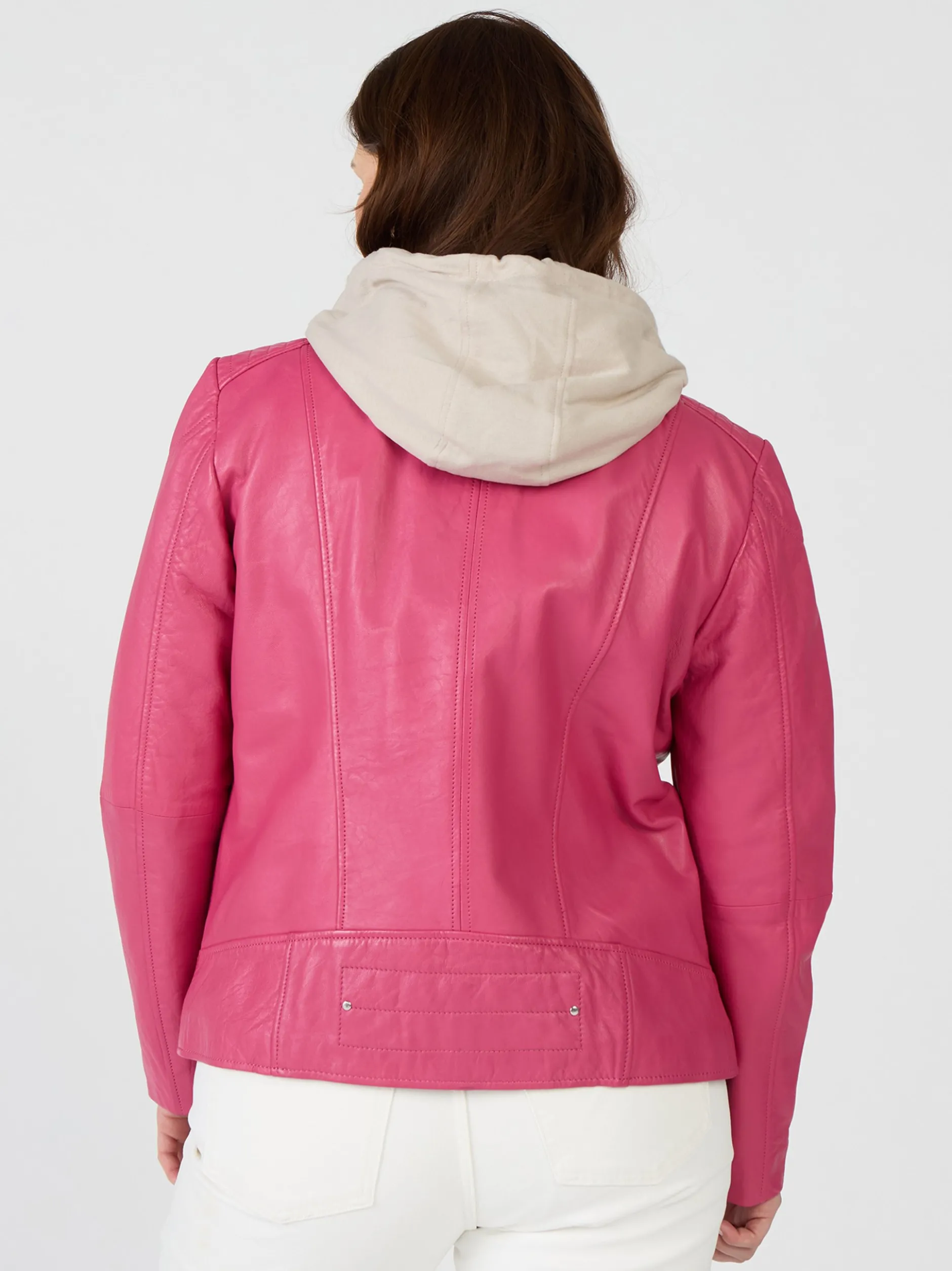 Maze Damen Lederjacke in pink