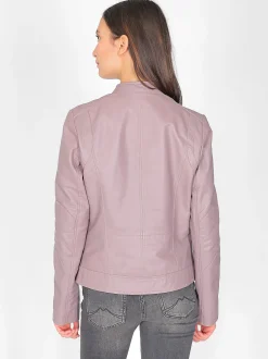 Maze Damen Lederjacke in rosa