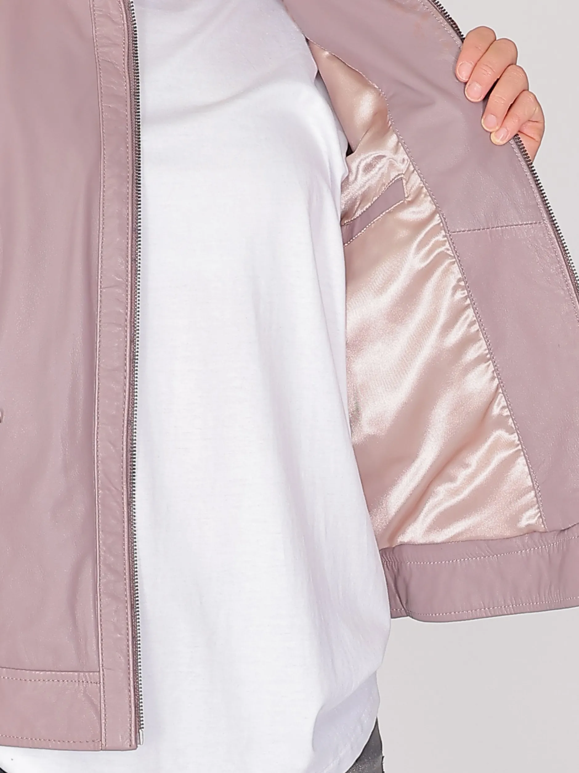 Maze Damen Lederjacke in rosa