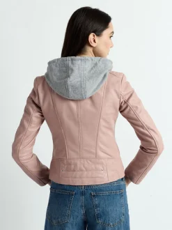 Maze Damen Lederjacke in rosa