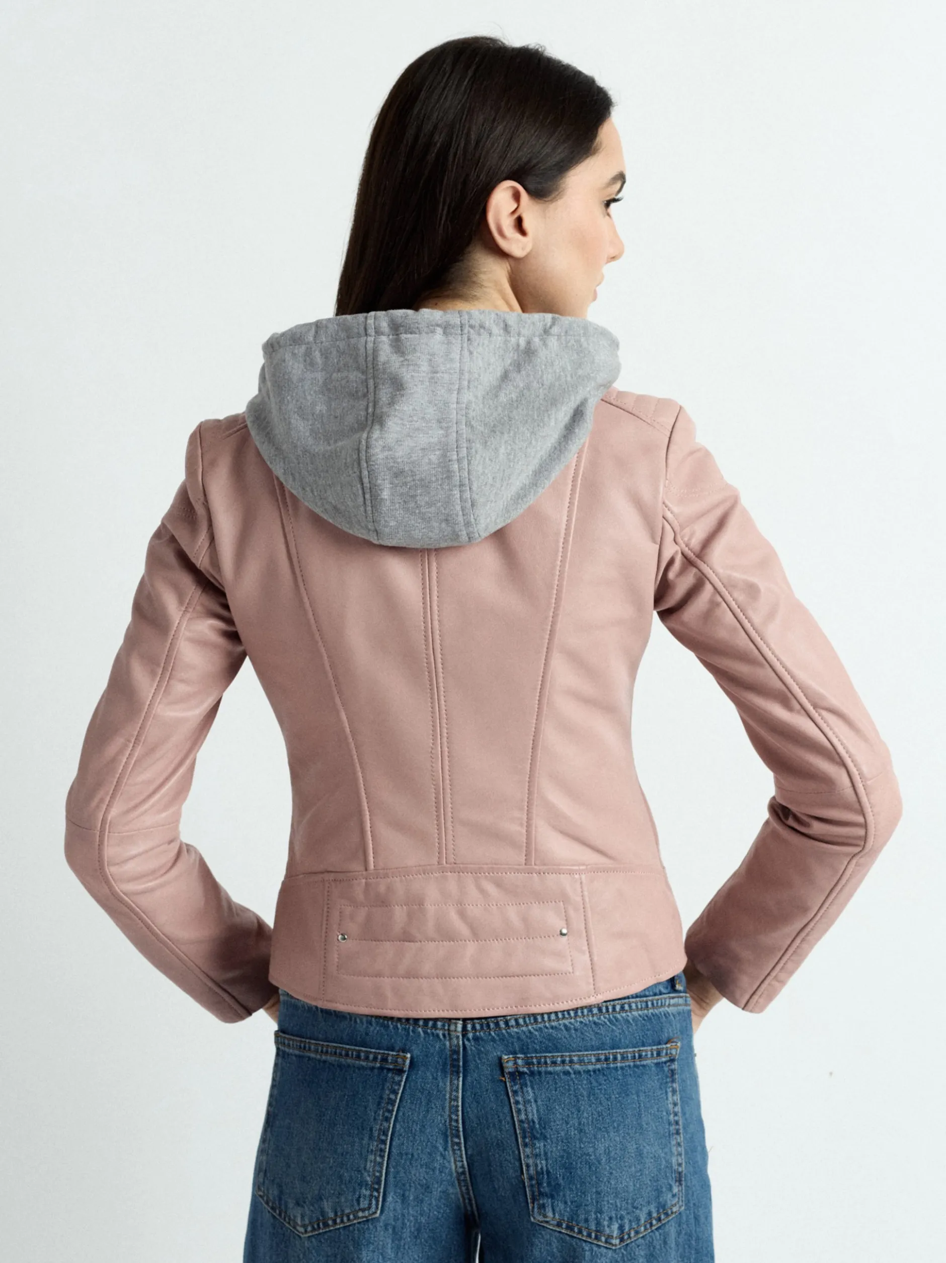 Maze Damen Lederjacke in rosa
