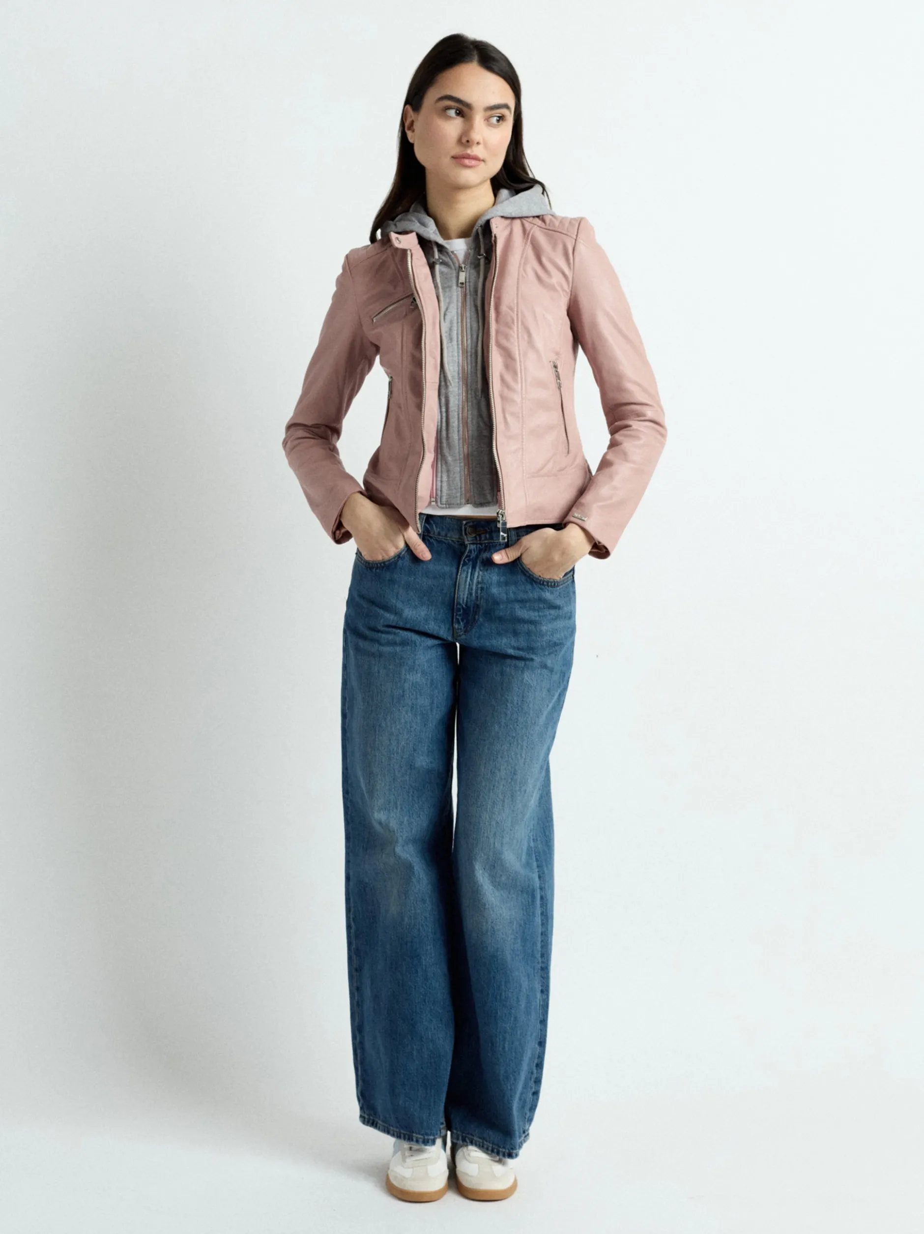 Maze Damen Lederjacke in rosa