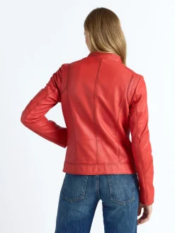 Maze Damen Lederjacke in rot