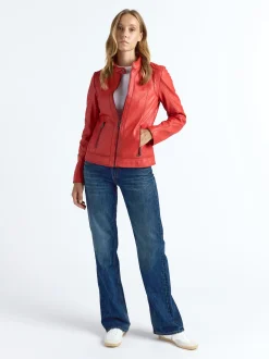 Maze Damen Lederjacke in rot