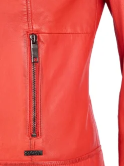 Maze Damen Lederjacke in rot