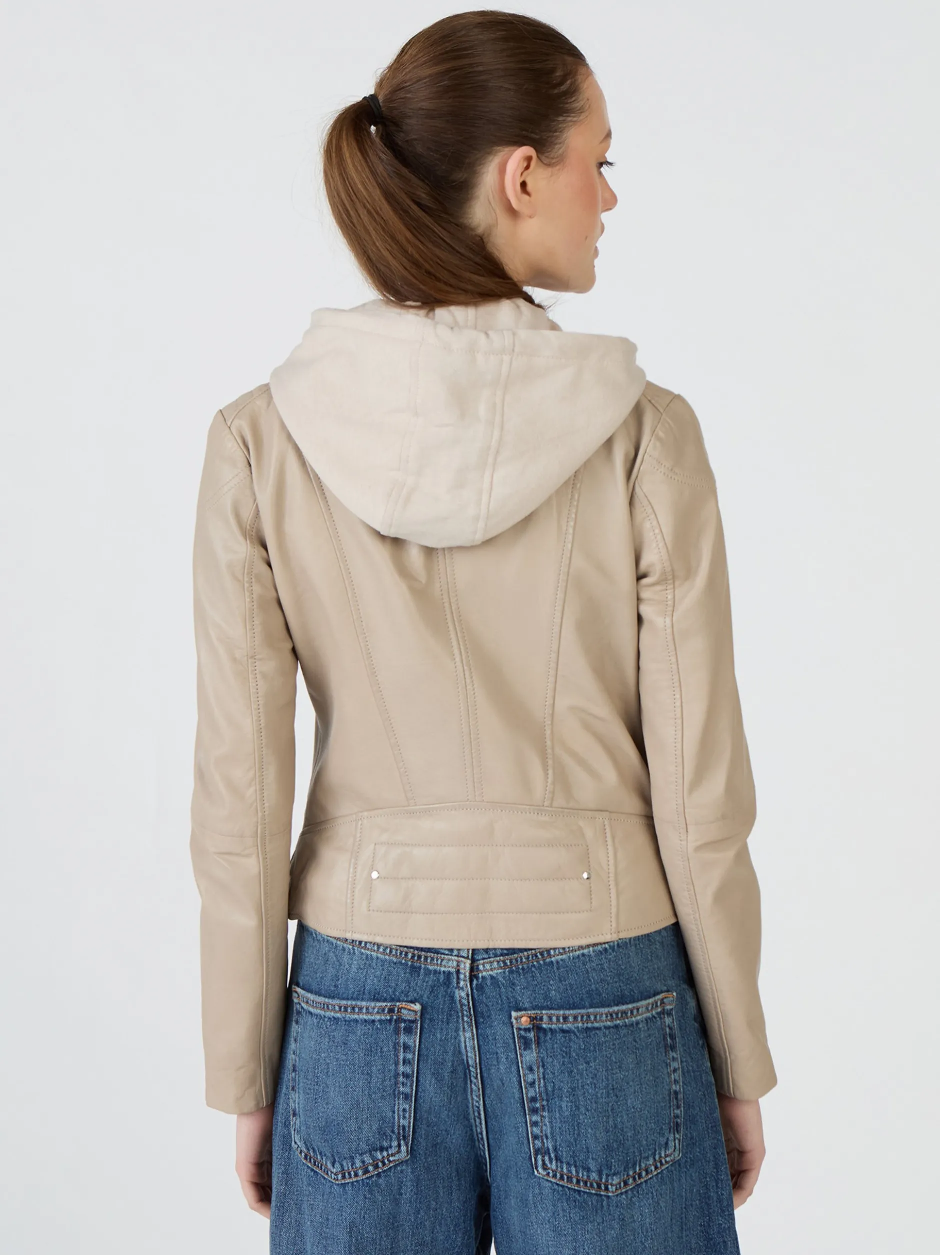 Maze Damen Lederjacke in sand