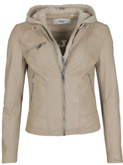 Maze Damen Lederjacke in sand