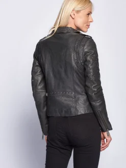 Maze Damen Lederjacke in schwarz