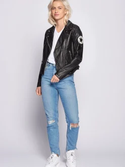 Maze Damen Lederjacke in schwarz