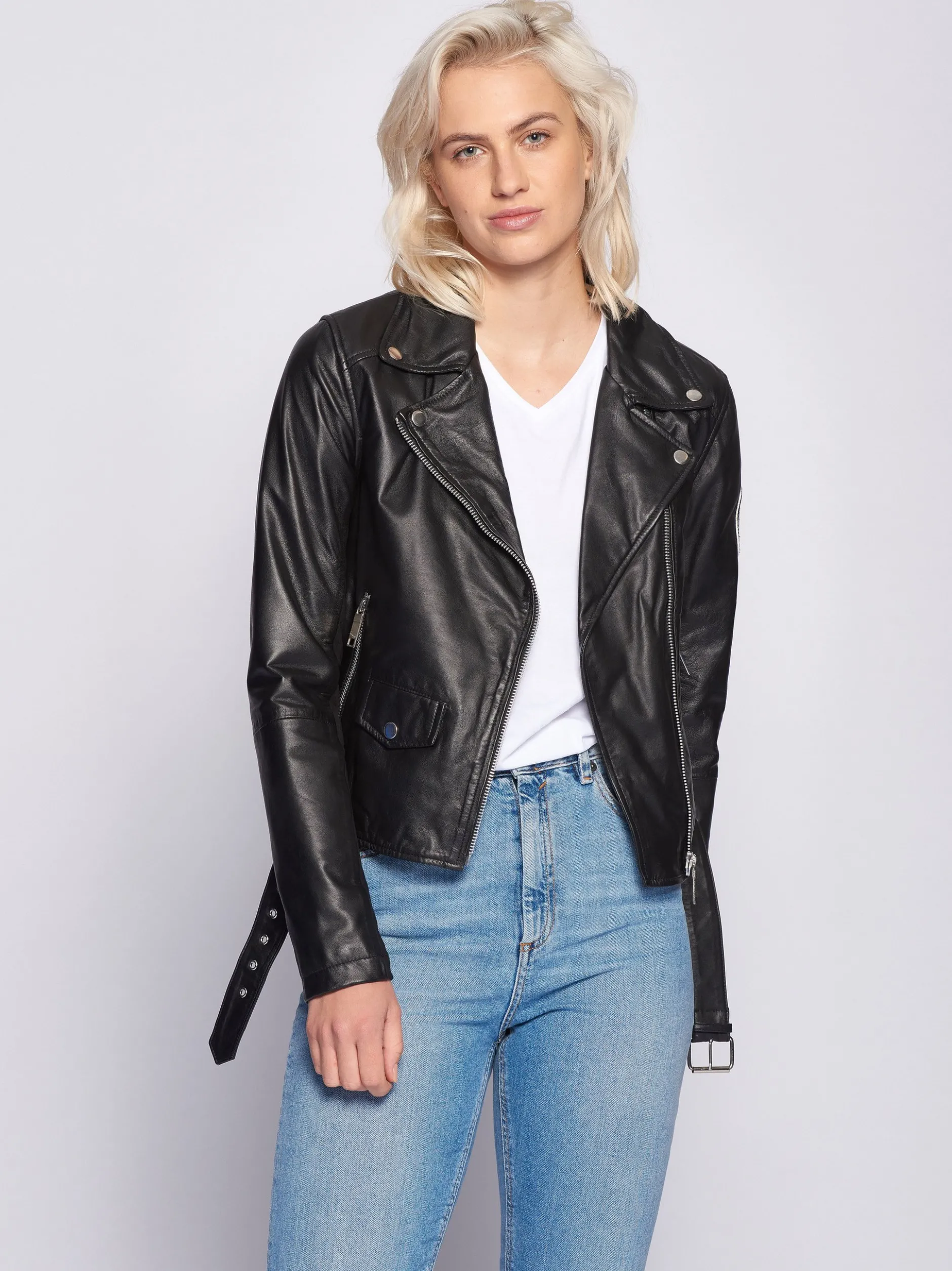 Maze Damen Lederjacke in schwarz