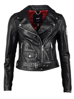 Maze Damen Lederjacke in schwarz