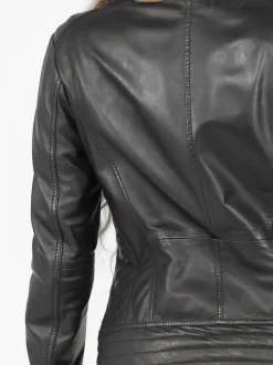 Maze Damen Lederjacke in schwarz