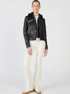 Maze Damen Lederjacke in schwarz