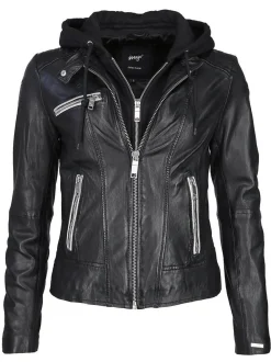 Maze Damen Lederjacke in schwarz