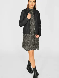 Maze Damen Lederjacke in schwarz